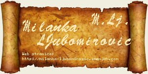 Milanka LJubomirović vizit kartica